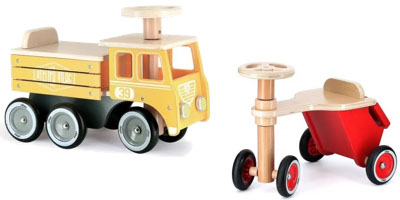 Triporteur petit postier et camion de chantier Vilac